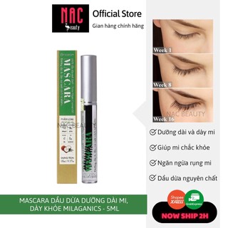 Mascara Dưỡng Mi Milaganics Dầu Dừa Nguyên Chất 5ml - nac beauty