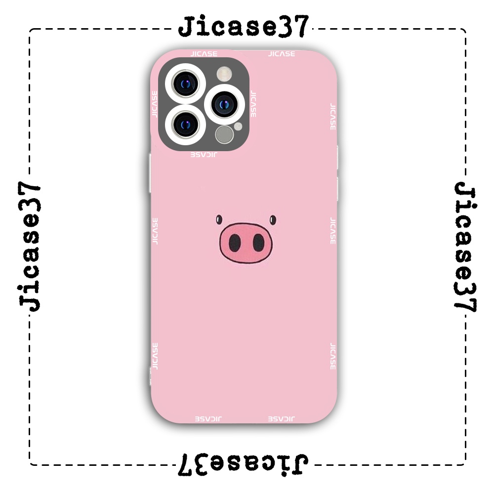 Ốp lưng iphone cạnh vuông Jicase mũi lợn hồng 6plus/6s/6splus/7/7plus/