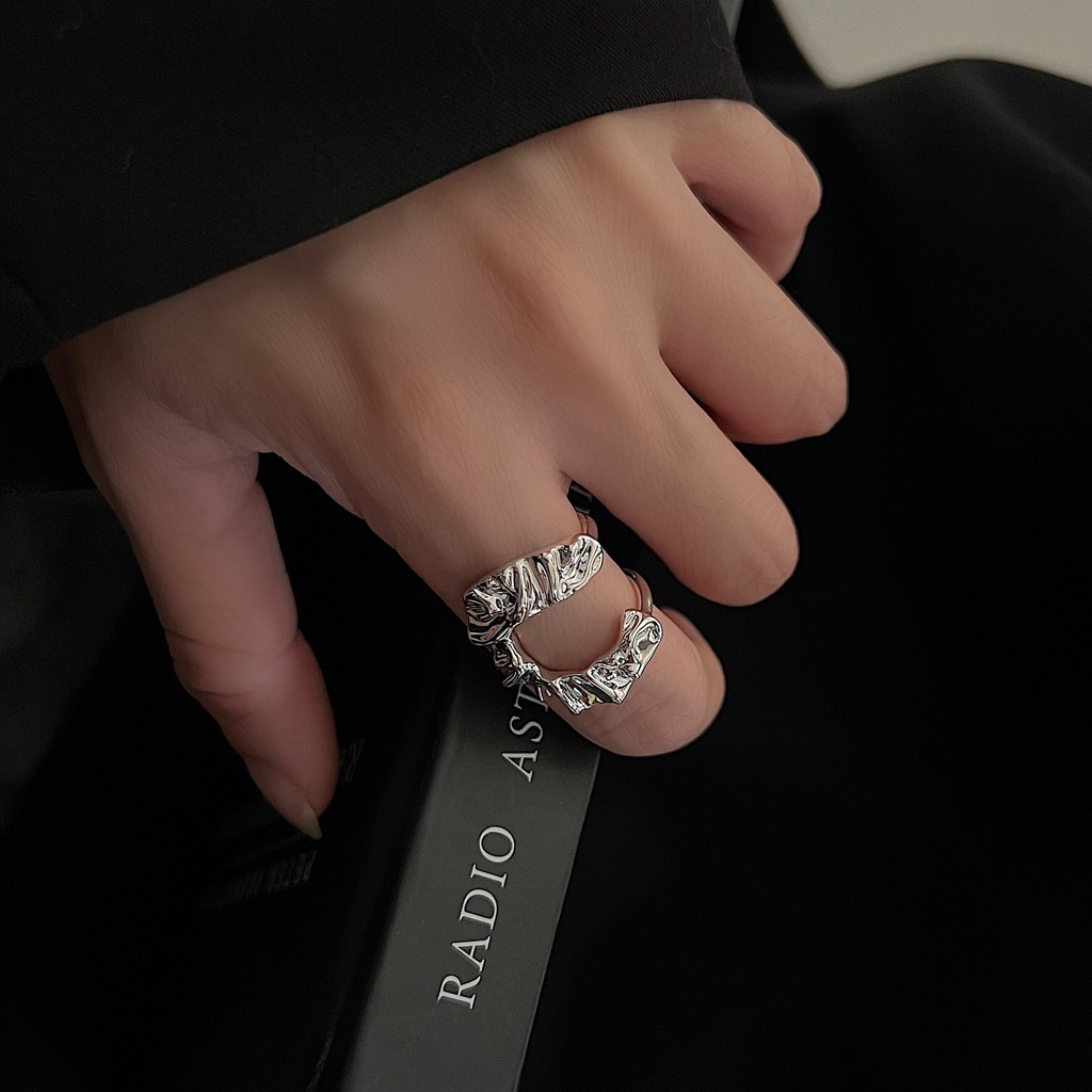 Nhẫn Hở Hình Chữ U Phong Cách hip hop Cá Tính