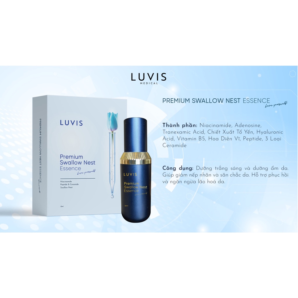 Freeship Combo Dưỡng Trắng LUVIS Face Tổ yến & Essence