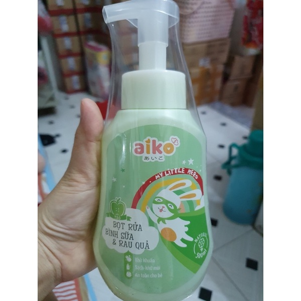 Bọt rửa bình sữa và rau quả Aiko 500ml
