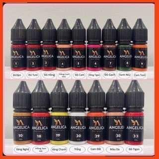 Mực angelica tem đen phun xăm thẩm mỹ bong đậm 10 ml chính hãng