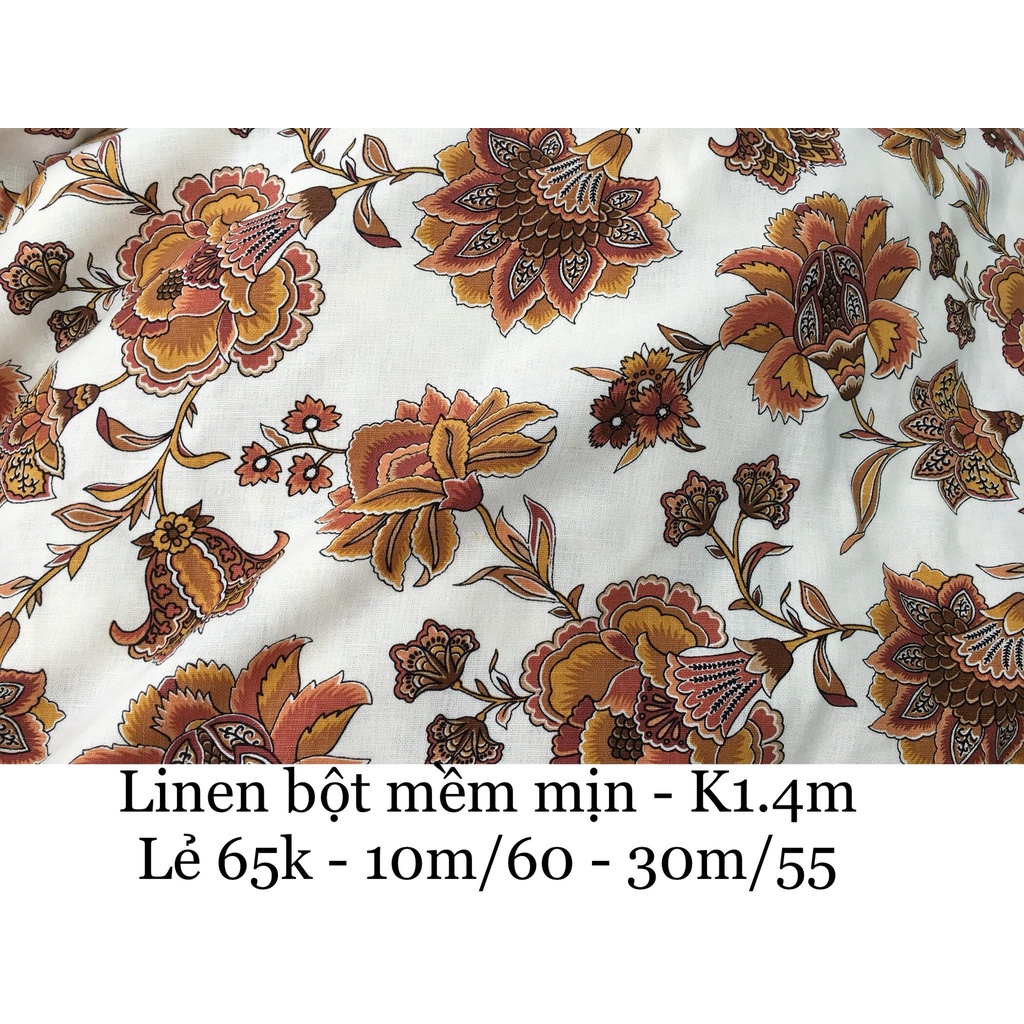 [VAIHOA2015] vải Linen Bột - Mềm Mịn 