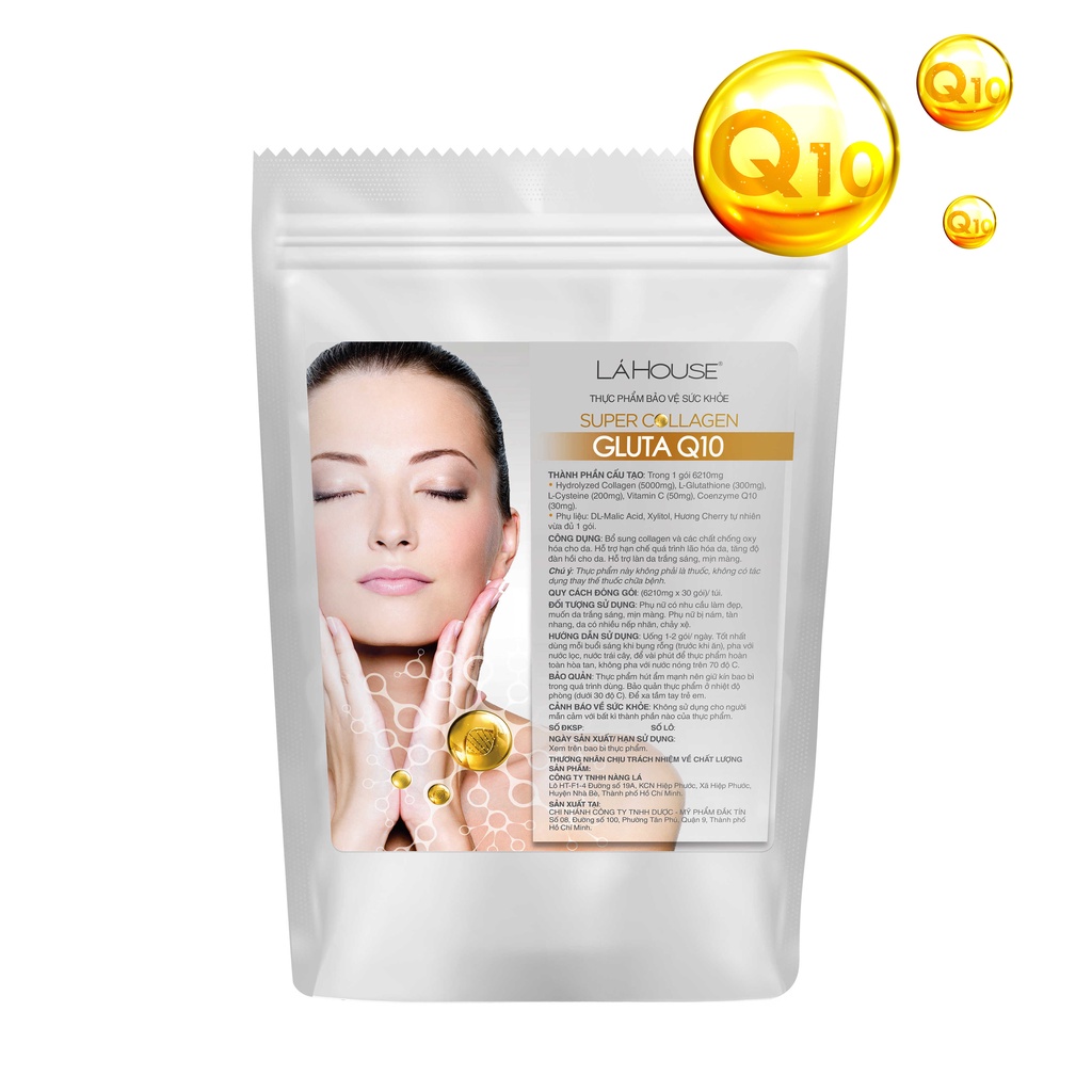 Collagen ngăn ngừa lão hóa,trắng da,đẹp tóc Lá House Gluta Q10