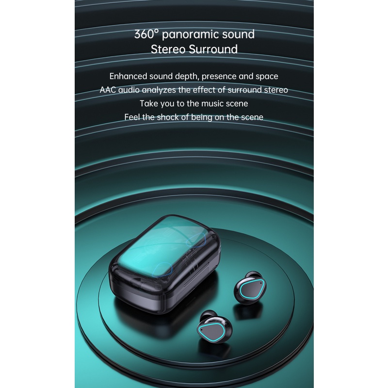 Tai Nghe Không Dây M30 Pro M10 TWS Bluetooth 5.2 HiFi Có Đèn Pin