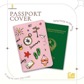 Bao Da Hộ Chiếu - Ví Đựng Passport Du Lịch ( in tên cá nhân ) Stickers Beach - LT062 STORMBREAKER