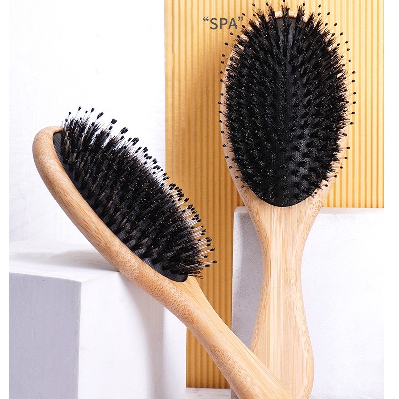 Lesa Cây tre lược đệm hơi lược chải tóc thẳng Lược túi khí massage