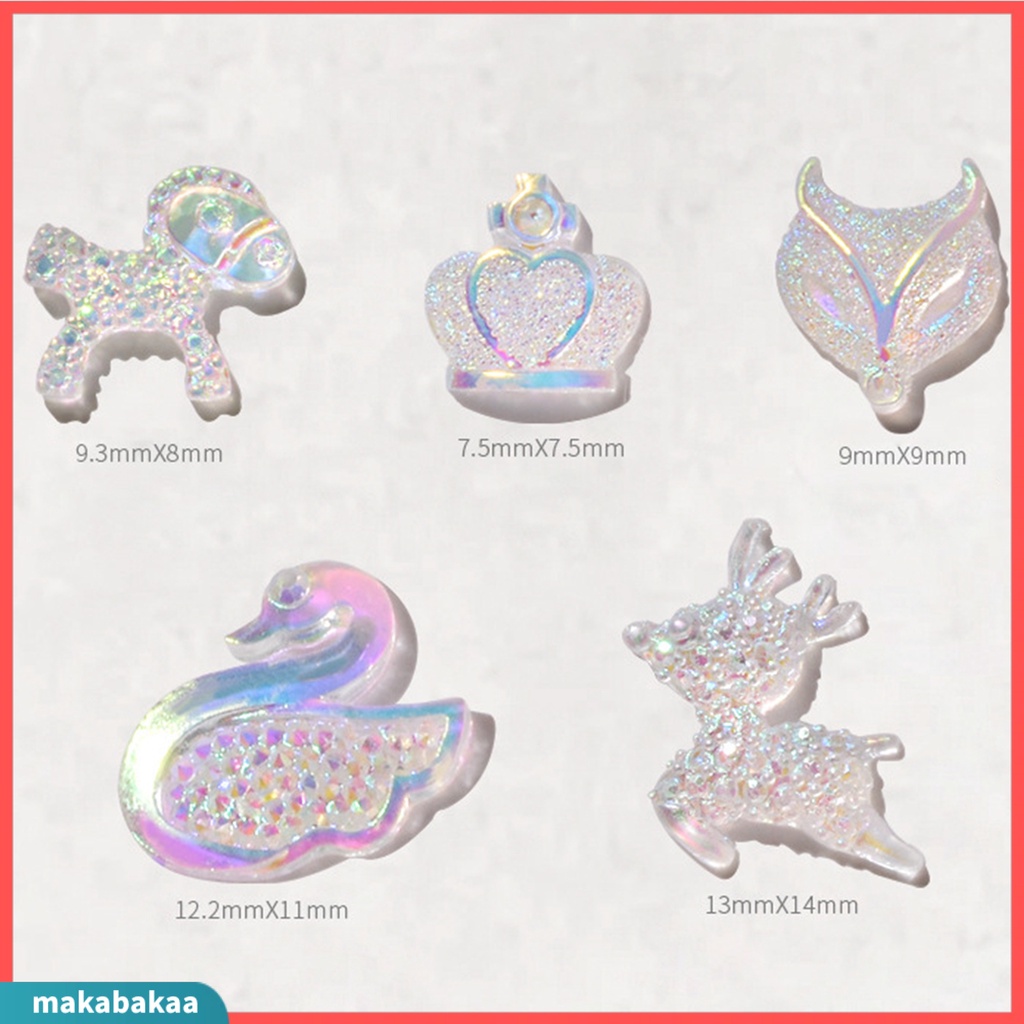 Set 30 phụ kiện trang trí móng hình vương miện đính đá xinh xắn