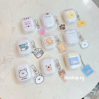 Vỏ Bảo Vệ Tai Nghe Không Dây Case Airpods 1 2 3 Pro Trong Suốt In Hình Kèm Móc Khóa Dễ Thương Chống Bụi Chống Trầy
