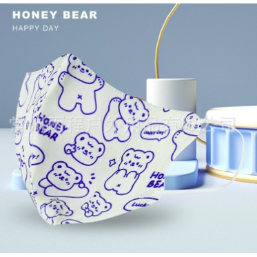 Set 10 khẩu trang 4D in hoạ tiết hoạt hình dễ thương cho người lớn và trẻ em