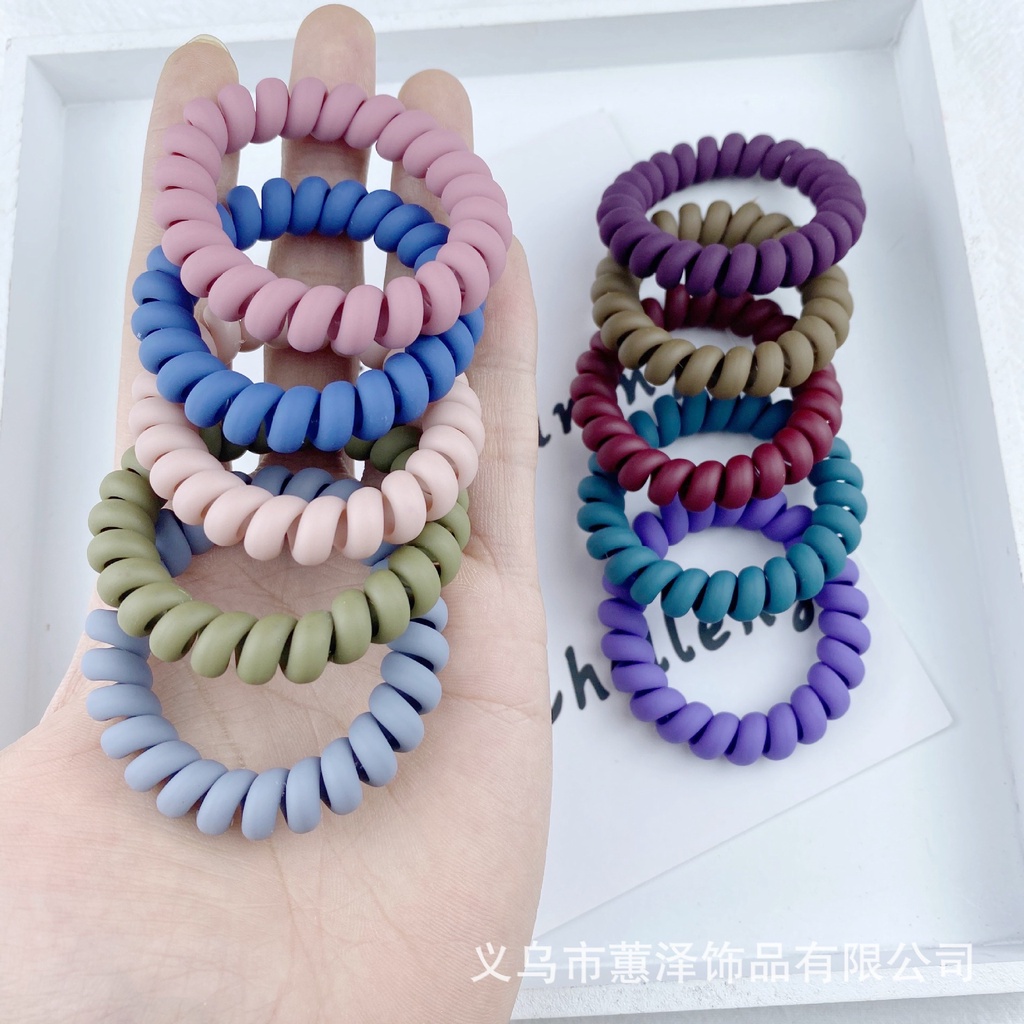 Thun buộc tóc lò xo chất liệu nhựa màu sắc mờ nhám chắc chắn với màu sắc phong cách Hàn Quốc - hqunh303 - H19