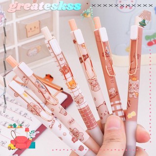 Set 6 bút mực gel họa tiết gấu hoạt hình dễ thương