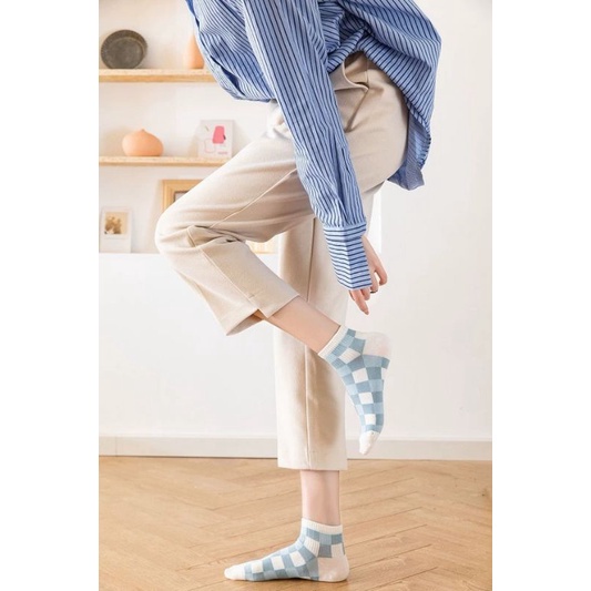 Tất Cổ Ngắn Nữ Xanh Dương Họa Tiết Đôremon Siêu Xinh, Set Vớ Nữ Nhiều Màu Sắc 88346 Shopkhotong vp88