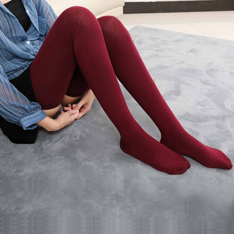 Solid Color High Socks Highs Thigh Sock Long Stockings  Winter All-match Autumn Over Knee JK