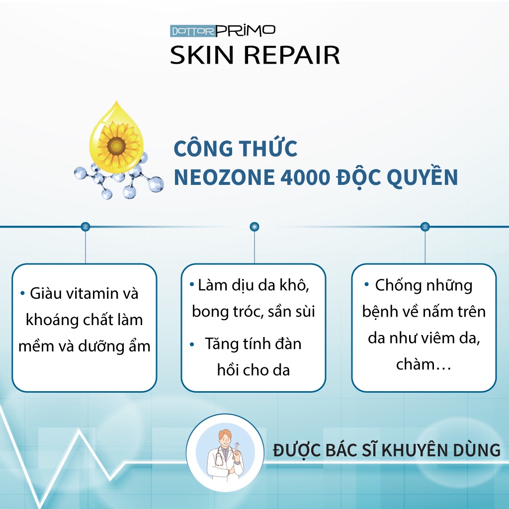 Kem Viêm Da Cơ Địa, Chàm Da, Eczema, Da Nứt Nẻ DottorPrimo Skin Repair (Tuýp 20-50ml)