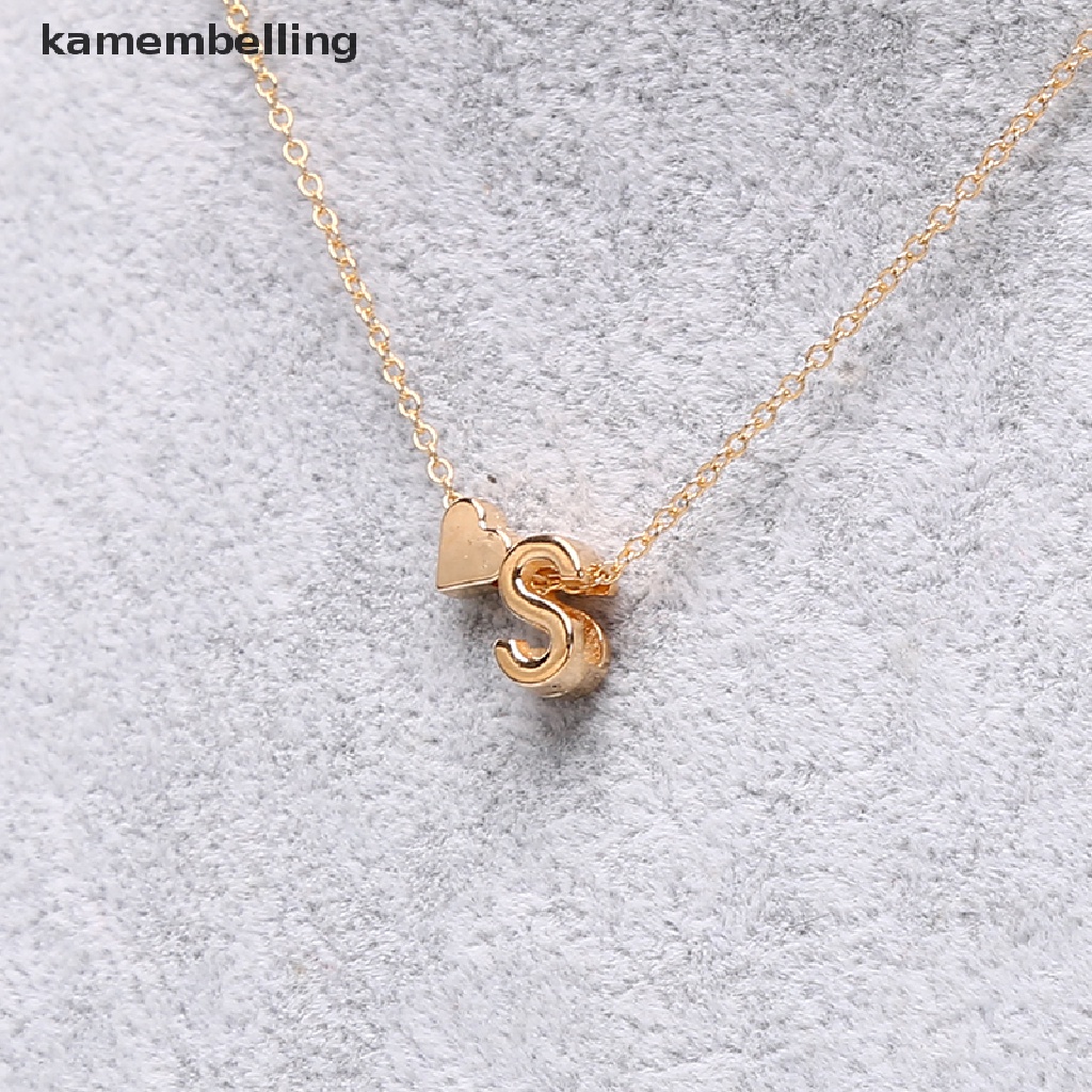 Kamembelling Vòng cổ Mặt Trái Tim Nhỏ Màu Vàng / Bạc Khắc Chữ Sumeng Thời Trang