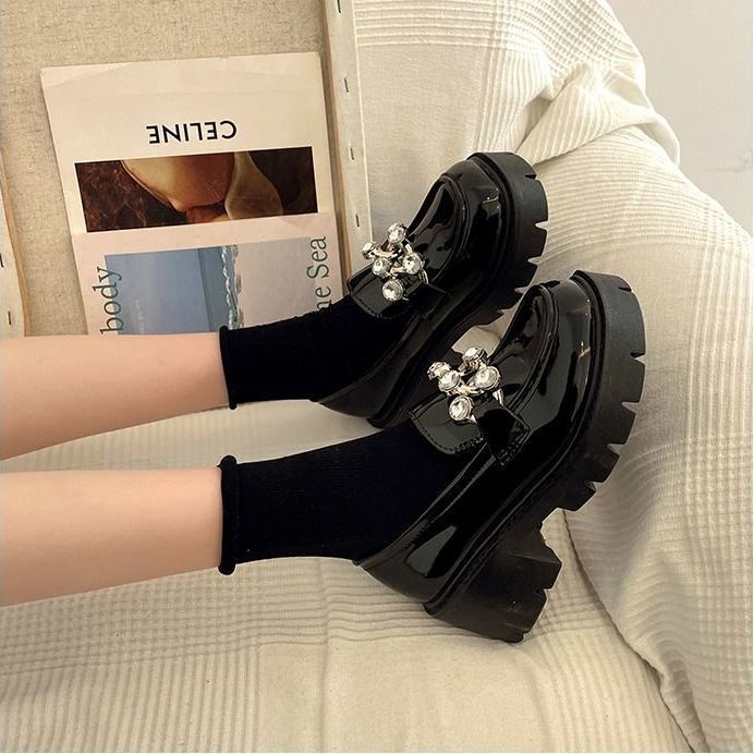 Giày Lười Da Oxford Đế Dày Phong Cách Anh Quốc Thời Trang Xuân Thu Cho Nữ