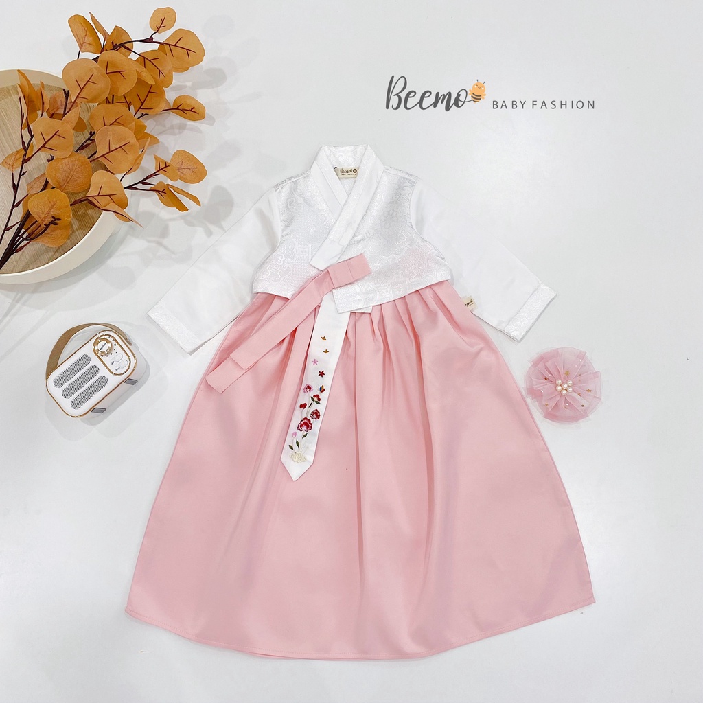 Bộ Hanbok truyền thống cho bé trai, bé gái BEEMO, Chất liệu gấm cao cấp B240