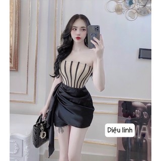 Váy lụa dự tiệc cúp ngực sang chảnh