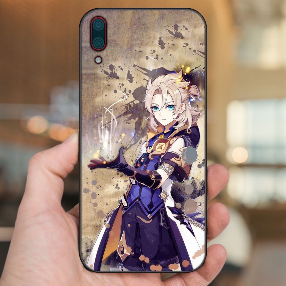Ốp lưng Huawei Y7 Pro 2019 viền đen in hình Albedo Genshin Impact