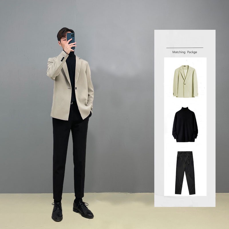 Áo khoác blazer nam form rộng hàn quốc màu đen , áo vest nam màu nâu thời trang trẻ trung phong cách màu trắng , màu xám