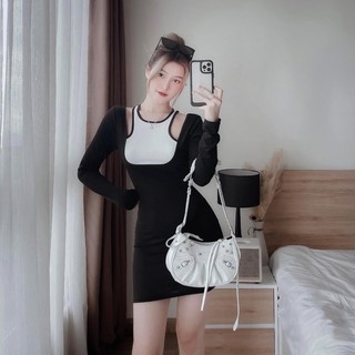 Đầm body viền phối D1092