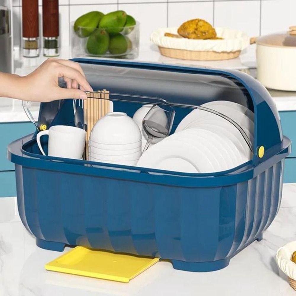 Glenes Hộp Đựng Chén Dĩa Ráo Nước Chống Bụi Có Thể Gấp Gọn Tiện Dụng
