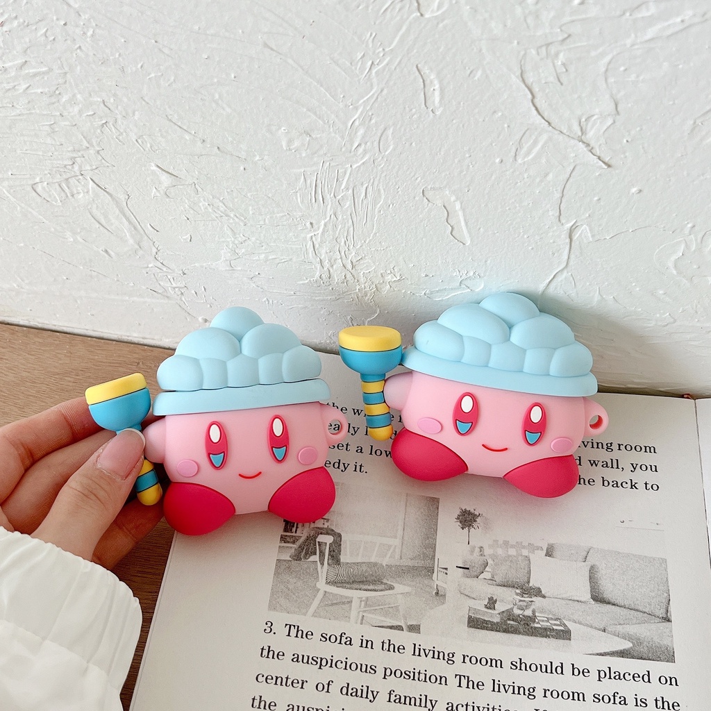 Vỏ Bảo Vệ Hộp Sạc Tai Nghe AirPods Pro2 2022 1 / 2 Gen3 Bluetooth Không Dây Bằng Silicon Hình Kirby 3D Dễ Thương