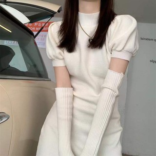 Femininechic Mới Nữ Thời Trang Đầm Nữ Tay Dệt Kim Váy Giáng Sinh Ôm Đáy Váy Cho Nữ