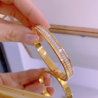 vòng tay titanium khắc chữ lv phối đá cao cấp size nhỏ