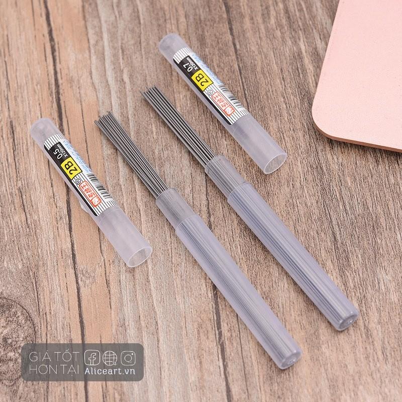 Bút chì bấm cơ ngòi màu trong suốt mờ và ngòi chì 0.5mm 0.7mm tiện dụng cho học sinh Sale