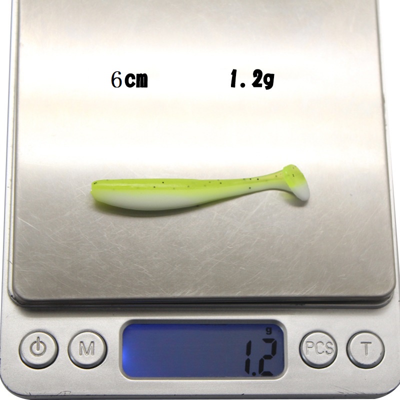 Bộ 10 Mồi Câu Cá Mềm Bằng Nhựa 5.5cm / 1.2g Bằng Silicon Mềm/mồi mềm kèm lưỡi/noeby