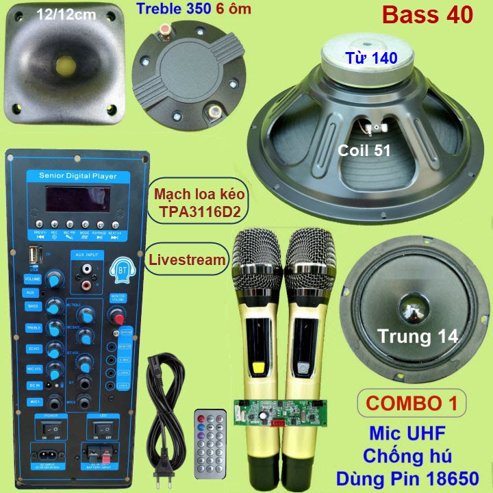 [giare] Mạch loa kéo 4 tấc đơn 3 đường tiếng TPA3116D2 150W LIVESTREAM - DSP lập trình chống hú - XANH DƯƠNG