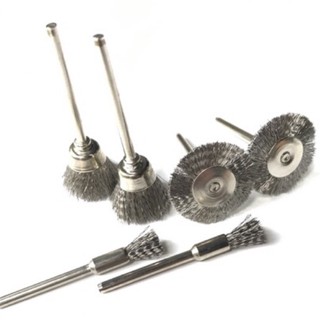 bộ 6 chổi thép đánh gỉ 5,16,25mm cán 3mm