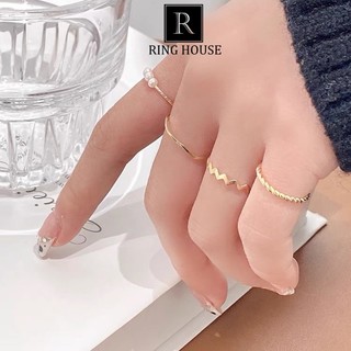 Set 5 nhẫn nữ vàng gold sáng đẹp