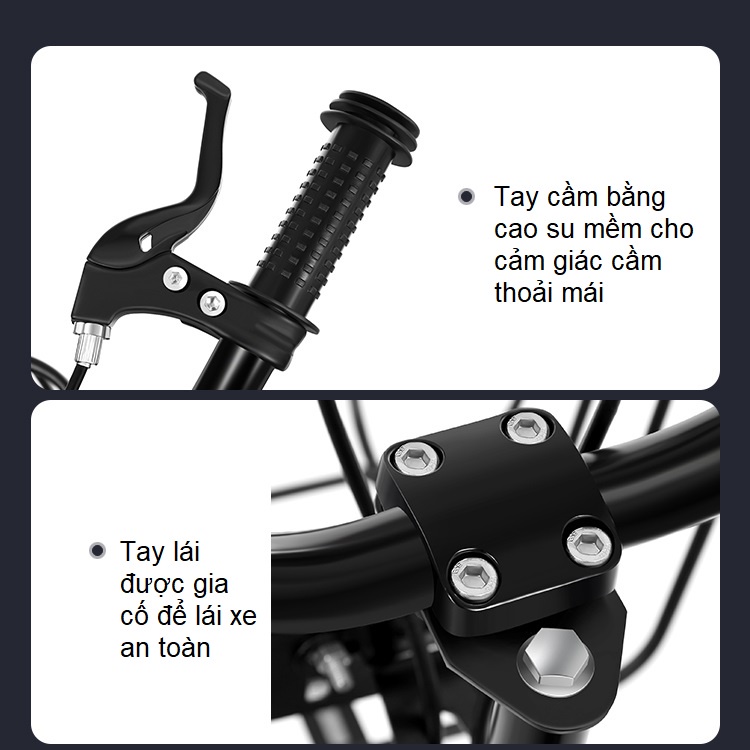 Xe đạp trẻ em Amida có yên sau, phù hợp 2-12 tuổi, vành nan hoa 12/18inch