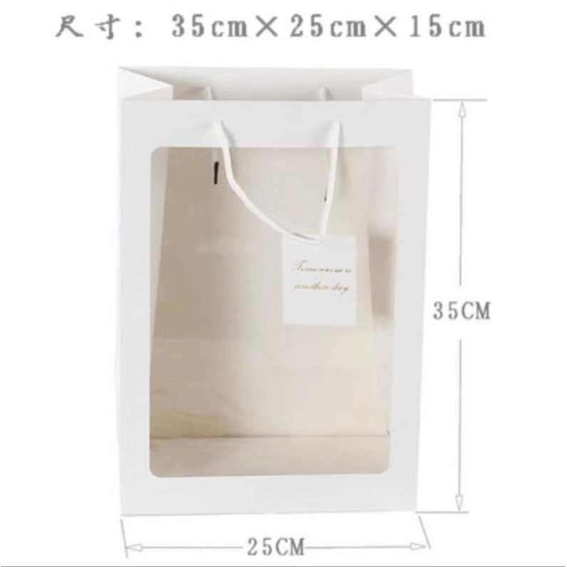 Set 02 Túi giấy mặt kính đựng hoa, bóng, quà tăng size 25x35cm
