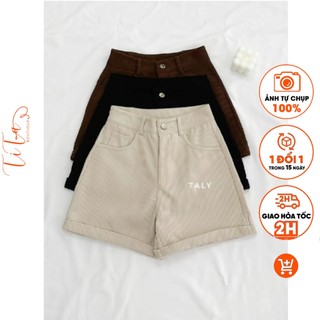 Quần short kaki nhung chất kaki nhung gân, mịn, mượt, dày dặn - TiTa Boutique
