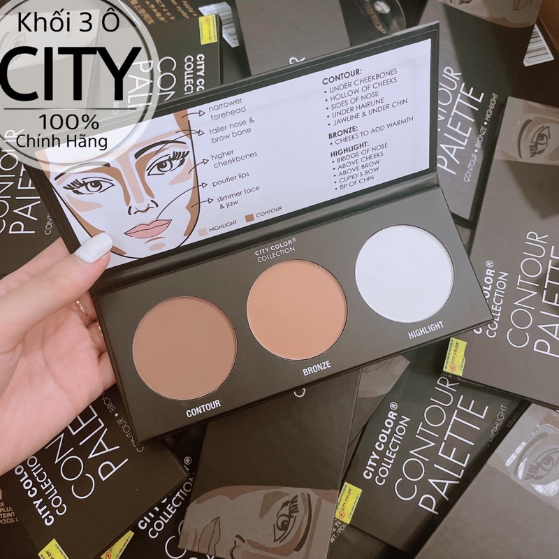 Phấn Tạo Khối City Color 3 ô hình chữ nhật Contour Effects 100g [Chính Hãng]