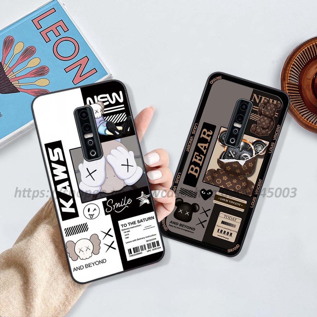 Ốp Vivo V17 Plus / V17 Pro in hình 3D Bear Brick,Bear Love,K@ws,Coffee,...