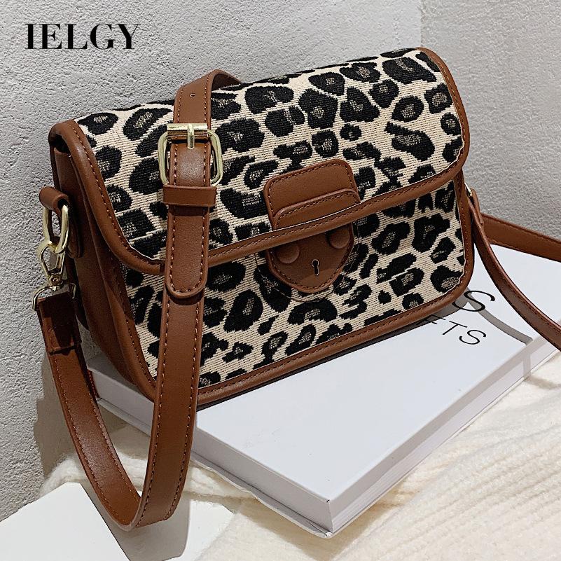 Túi Đeo Chéo Nhỏ Hình Vuông In Họa Tiết Da Báo Cổ Điển Cho Nữ