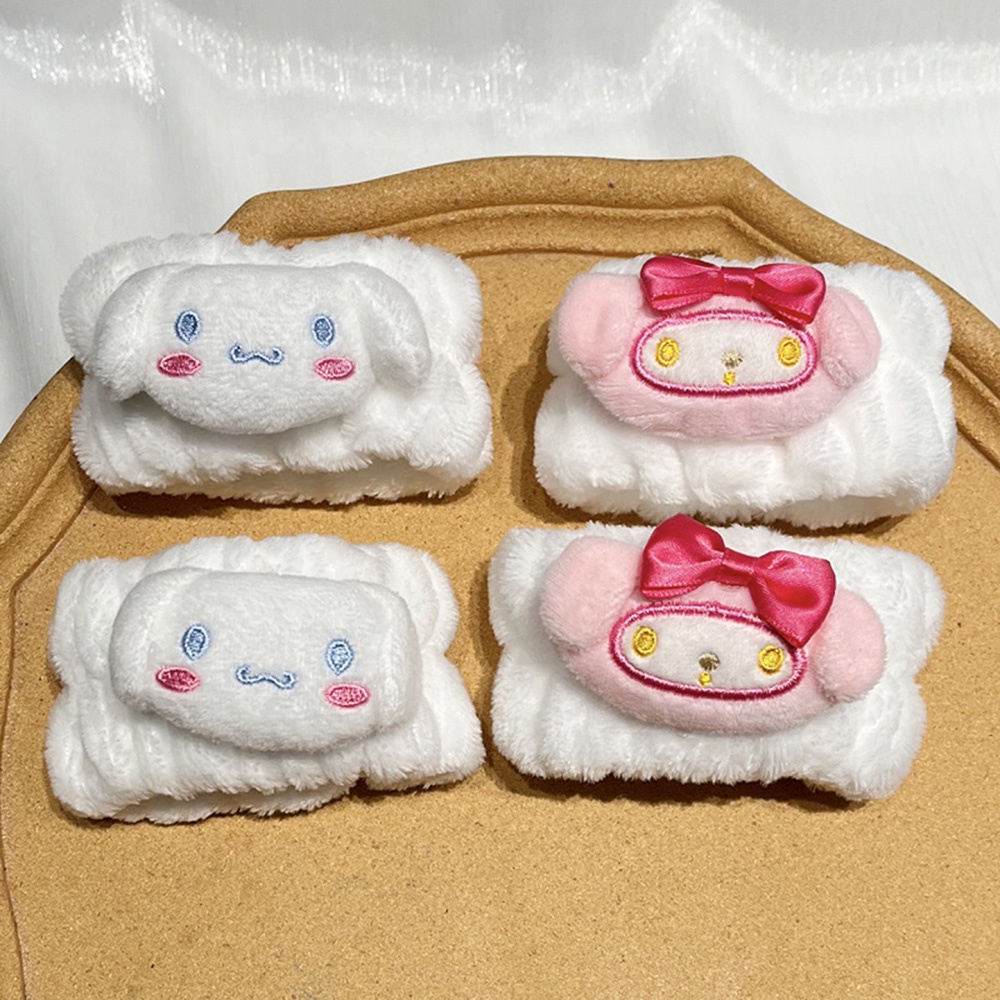 Bộ 2 Băng Đô Cài Tóc Thấm Hút Nước Chống Ẩm Họa Tiết Hoạt Hình Dễ Thương Cho Nữ