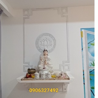 Bàn thờ phật quan âm bồ tát màu trắng 41x61