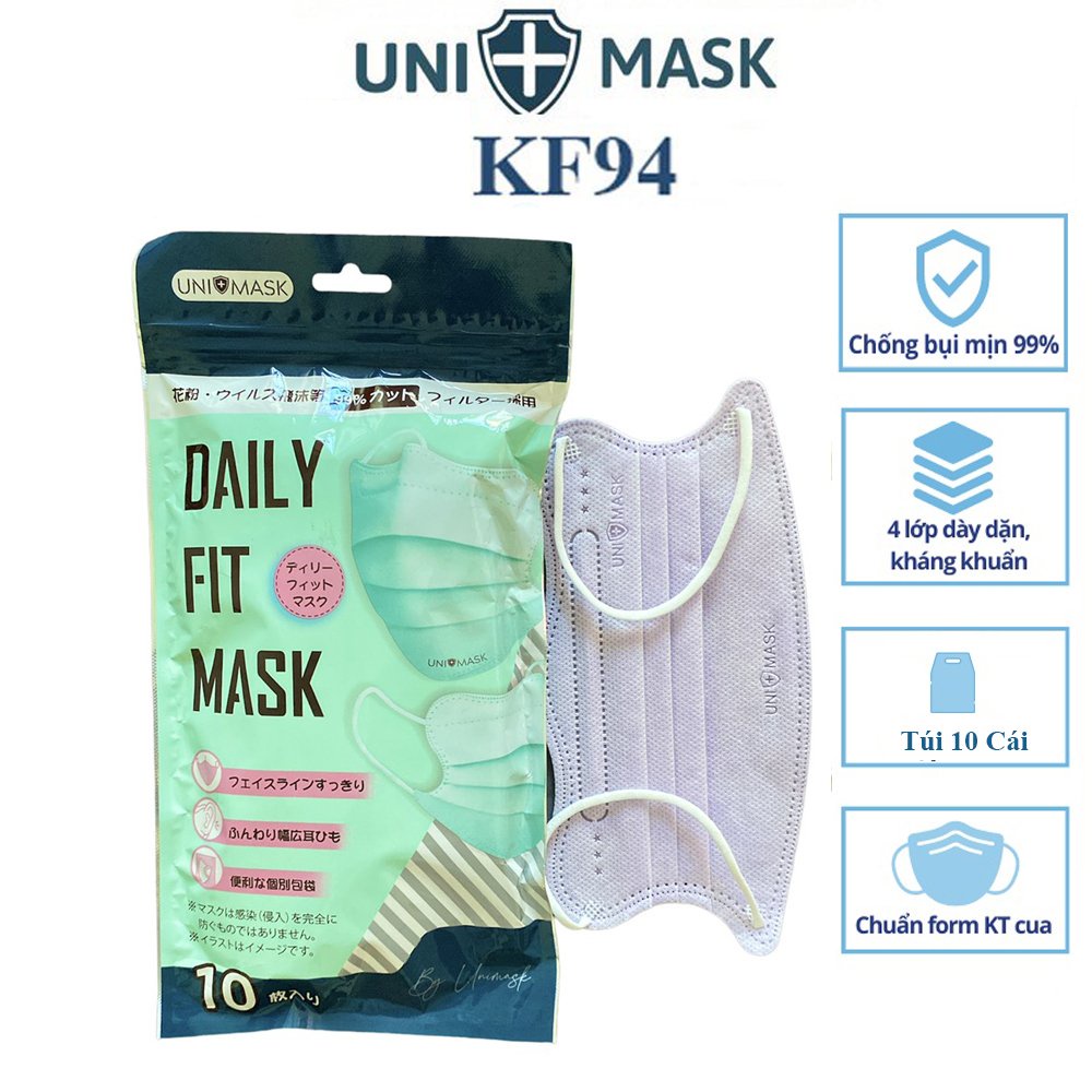 Set 50 cái khẩu trang cua kf94 fit uni mask cải tiến 4 lớp kháng khuẩn - ảnh sản phẩm 3