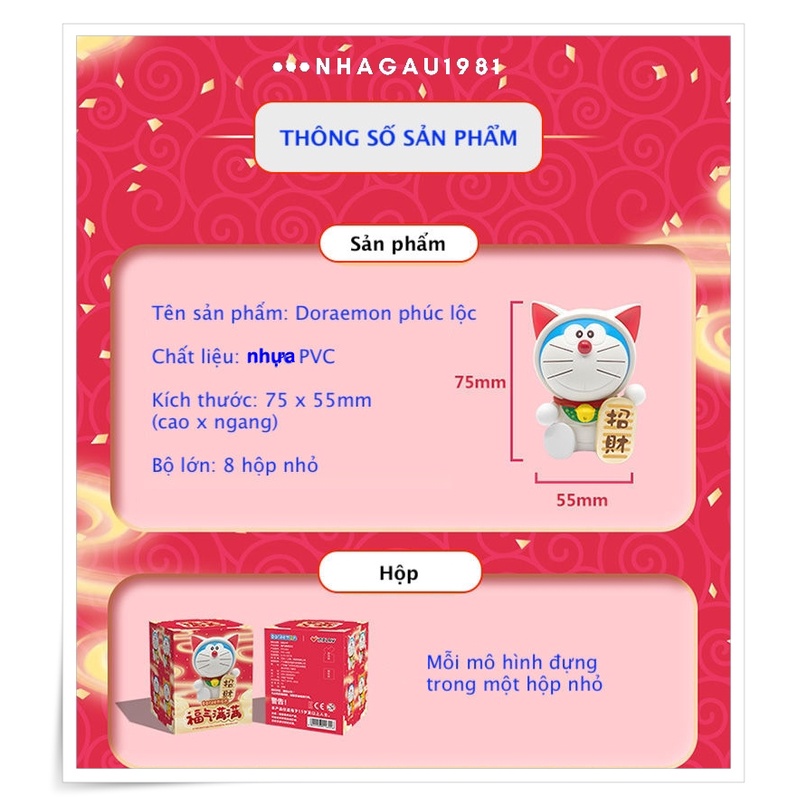 Mô Hình Doraemon Blindbox Tài Lộc Chính Hãng Quà Mừng Sinh Nhật, Khai Trương, Năm Mới, Decor