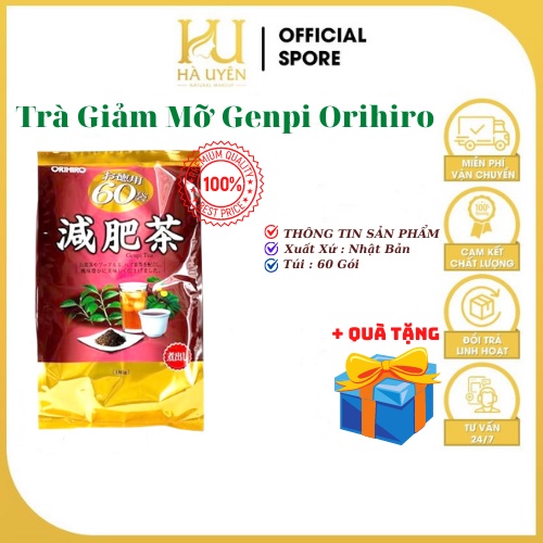 Trà Genpi Orihiro, Hỗ Trợ Giảm Mỡ Thừa, An Toàn &amp; Hiệu Qủa / Túi 60 gói [ Auth - Nhật Bản ]