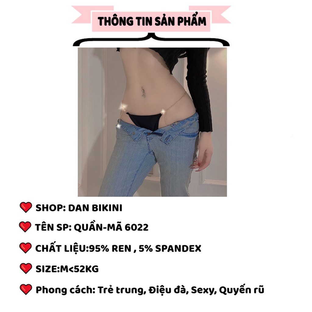 Quần Lọt Khe Nữ Ren cao cấp thiết kế phối dây xích sexy quyến rũ MÃ 6022