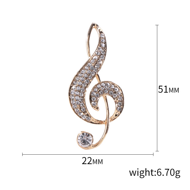 Trâm Cài Áo Hình Nốt Nhạc Đính Đá Thời Trang Hàn Quốc