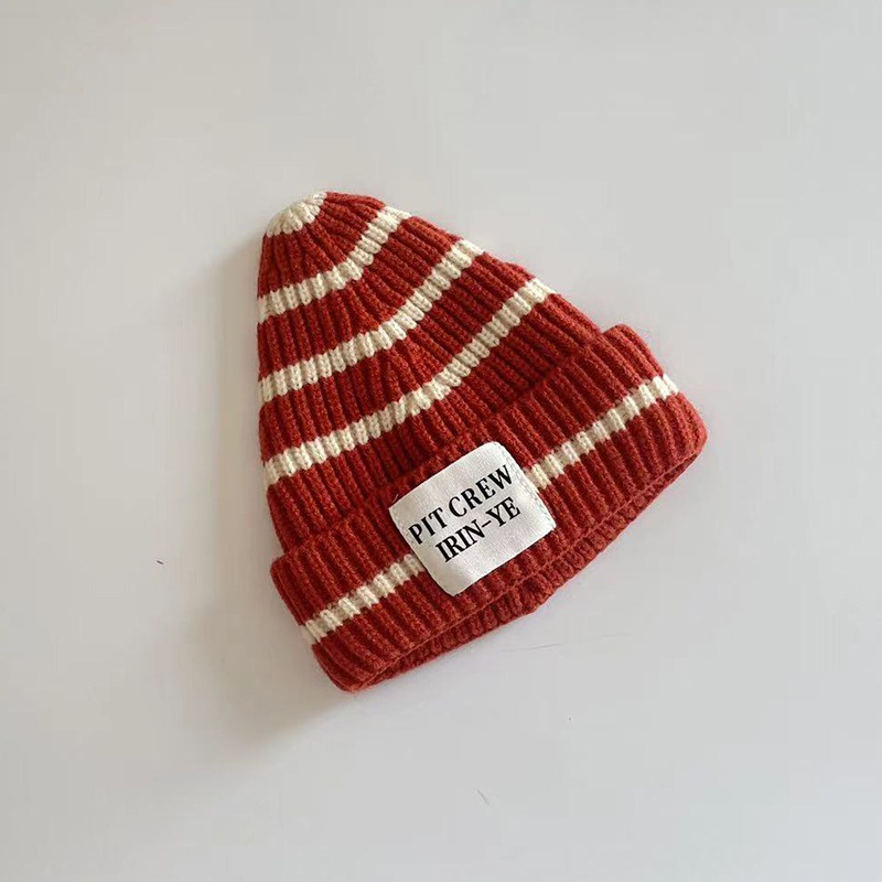 Mũ Len Dệt Kim Họa Tiết Kẻ Sọc Thời Trang Mùa Đông Dành Cho Bé Trai Và Bé Gái