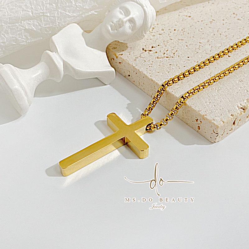 Vòng cổ Mạ Vàng 18K Phối Mặt Hình Thánh Giá Thời Trang Cao Cấp Cho Nam